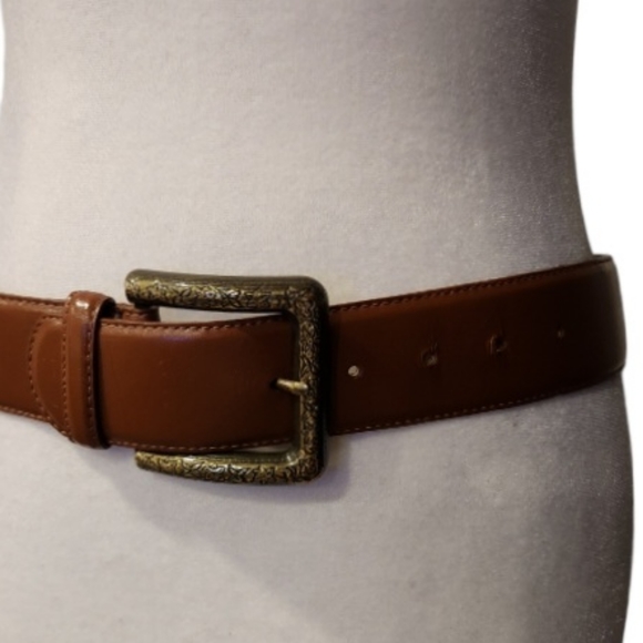 Liz Claiborne Bonded Leather Tan Belt - Picture 2 of 5